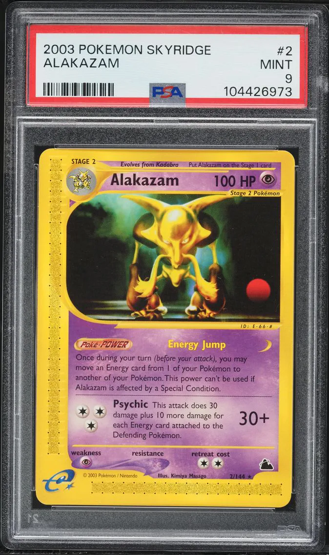 2003 #2 Alakazam PSA 9 Skyridge Pokemon