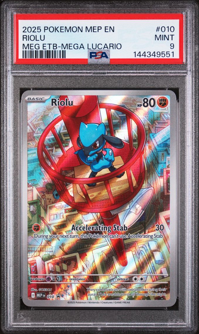 2025 #010 Riolu PSA 9 Mep EN-Me Black Star Promo