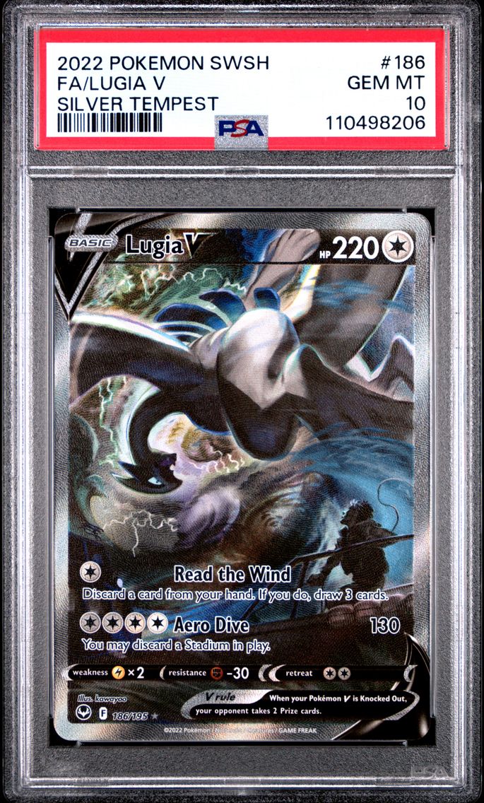 2022 #186 Full Art/Lugia V PSA 10 Sword & Shield Silver Tempest