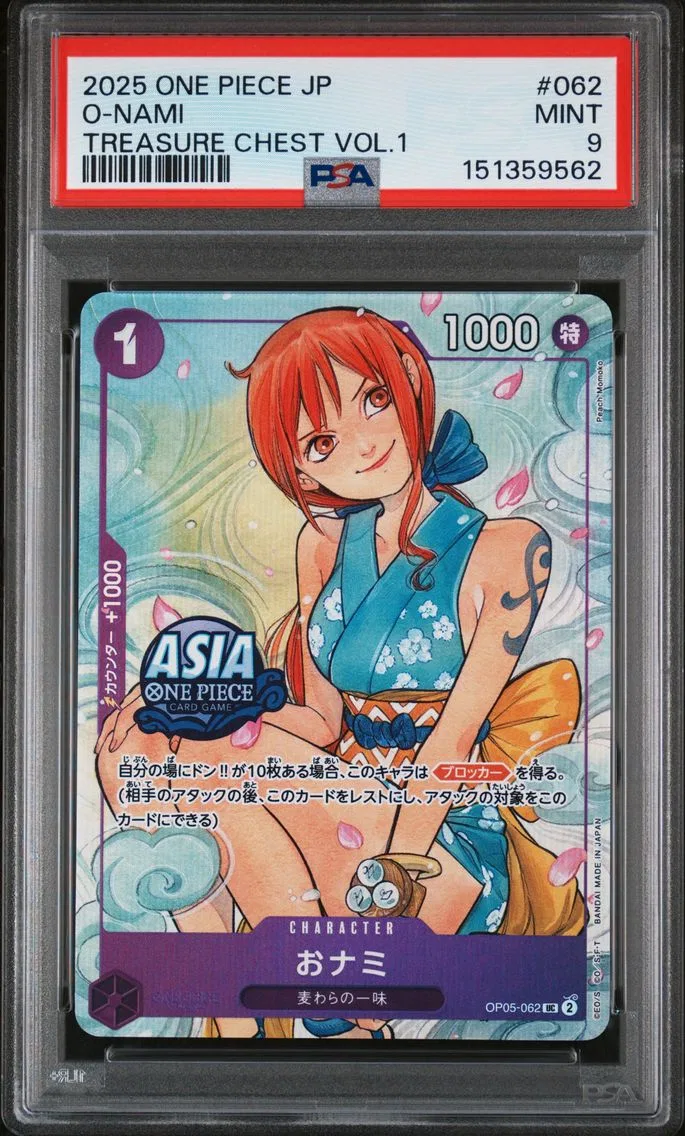 2025 #062 O-Nami PSA 9 One Piece Japanese Treasure Chest Vol.1