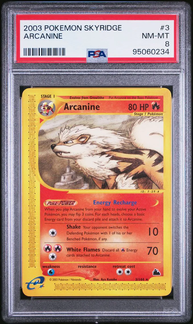 2003 #3 Arcanine PSA 8 Skyridge Pokemon