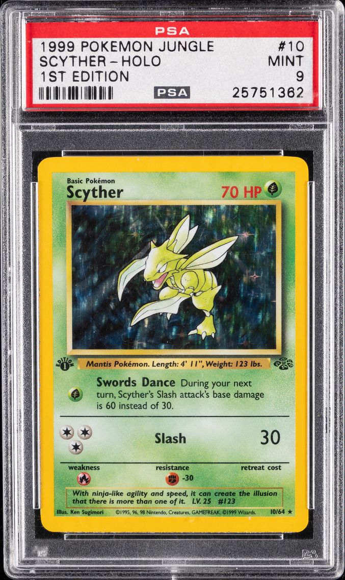 1999 #10 SCYTHER-HOLO PSA 9 POKEMON JUNGLE | 1ST EDITION