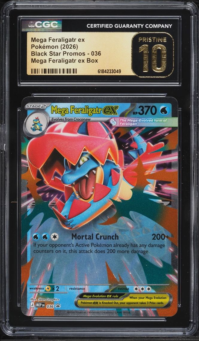 2026 #36 CGC 10 Pokemon Mega Evolution Black Star Promo Box Mega Feraligatr Ex