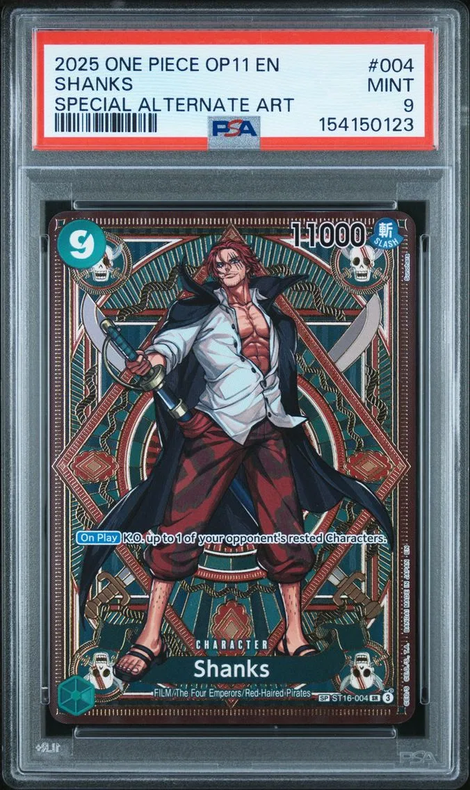 2025 #004 Shanks PSA 9 One Piece OP11-A Fist of Divine Speed