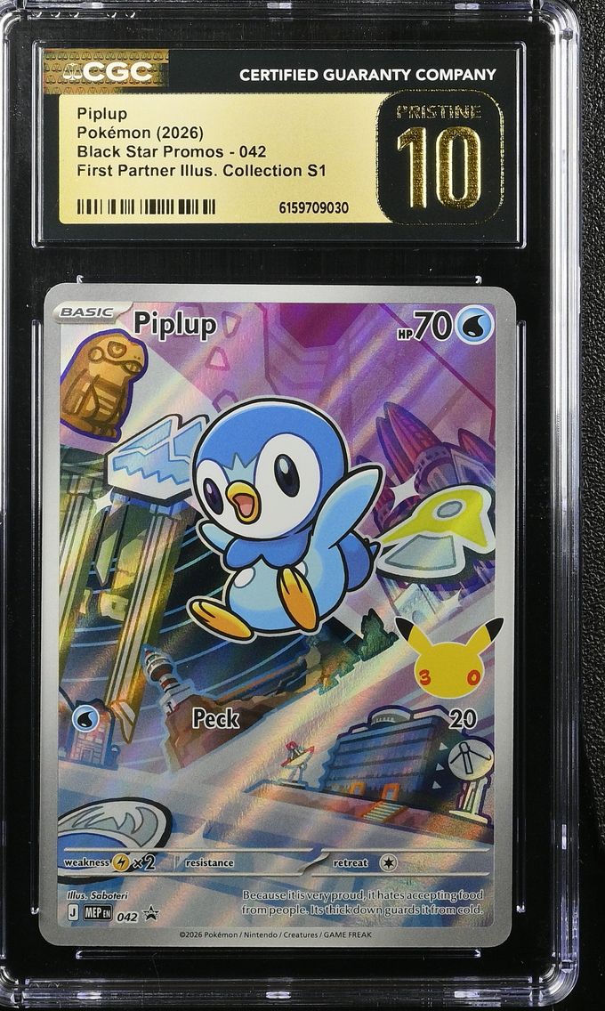 2026 #042 Piplup CGC 10 Pristine Black Star Promos - Mega Evolution MEP EN - English