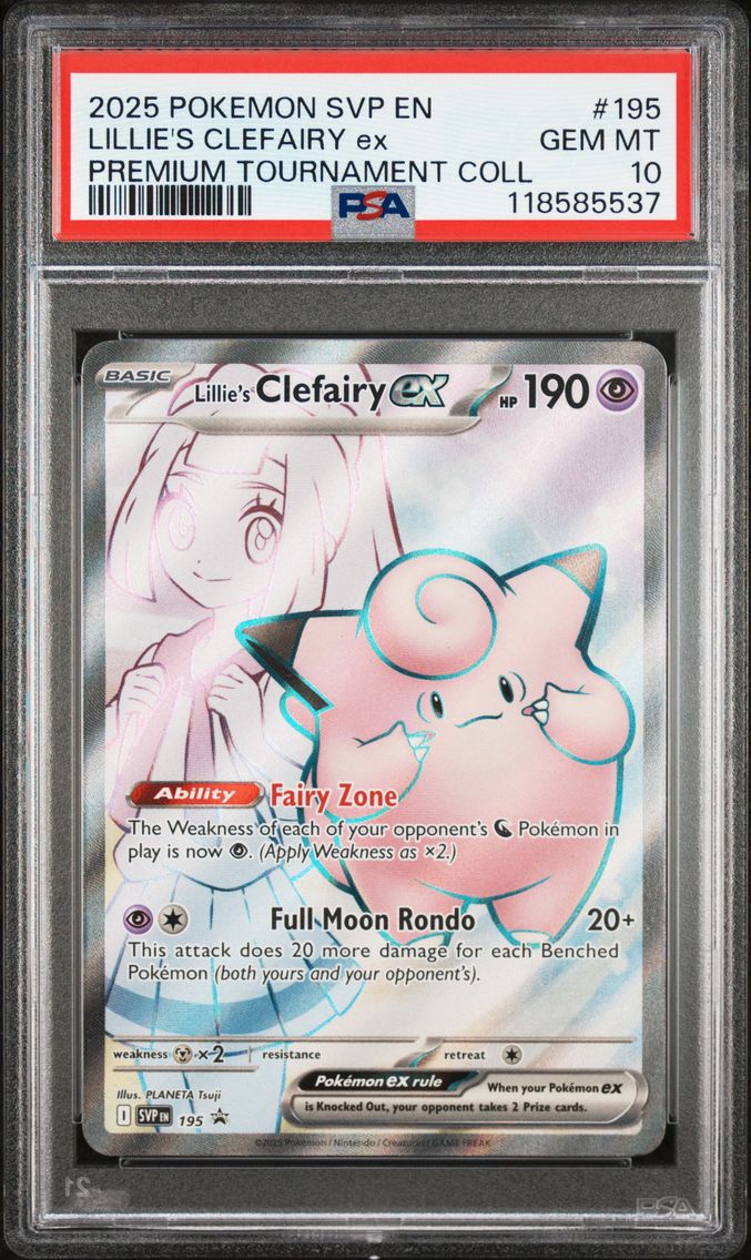 2025 #195 Lillie's Clefairy EX PSA 10 Svp EN-SV Black Star Promo Pokemon