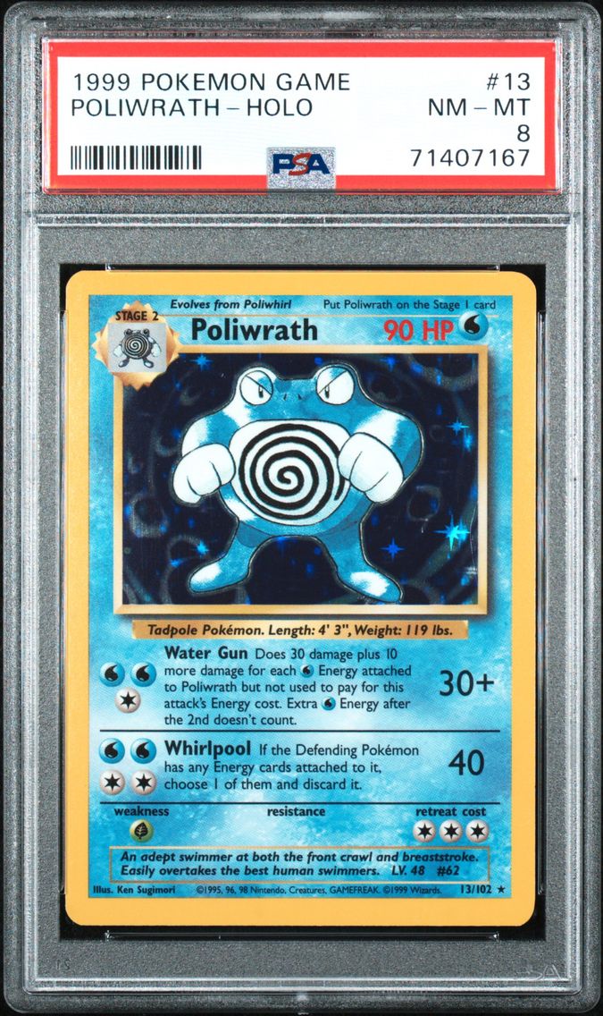 1999 #13 Poliwrath-Holo PSA 8 Game