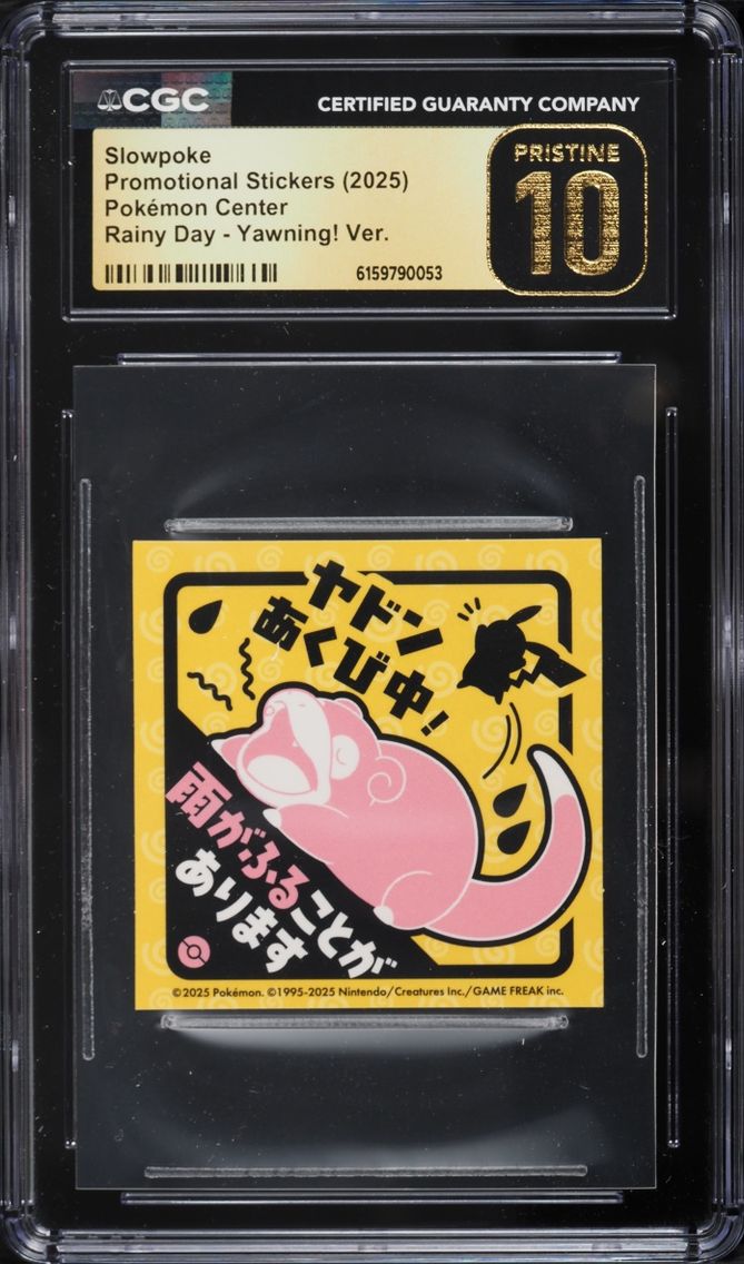 2025 Pokemon Japanese Promo Stickers Center Rainy Day Yawning! Version Slowpoke CGC 10 PRISTINE