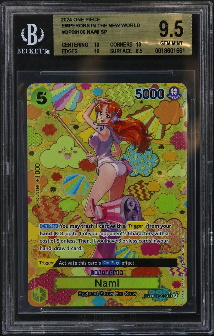 2024 #OP08106 Nami SP BGS 9.5 One Piece Card Game Emperors in the New World