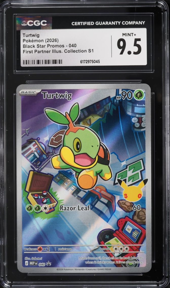 2026 #40 Turtwig CGC 9.5 Pokemon Mega Evolution Promo First Partner Illustration Full Art