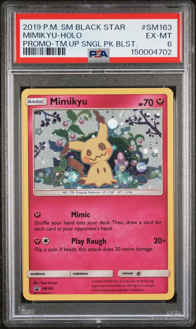2019 #SM163 Mimikyu-Holo PSA 6 SM Black Star Promo Pokemon