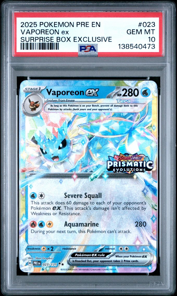 2025 #023 Vaporeon EX PSA 10 Pre EN-Prismatic Evolutions