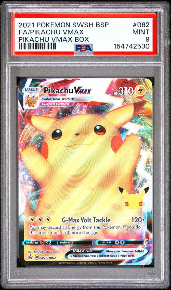 2021 #062 Full Art/Pikachu Vmax PSA 9 Swsh Black Star Promo