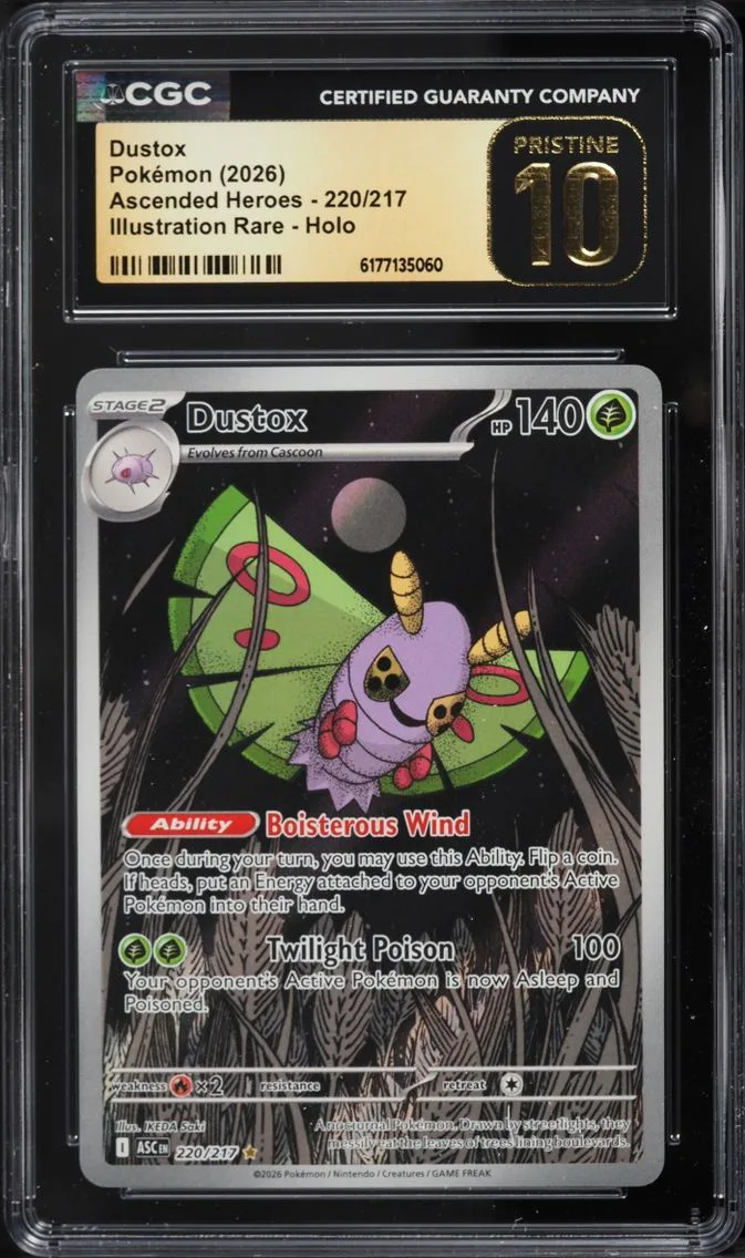 2026 Pokemon Mega Evolution Ascended Heroes IR Dustox #220 CGC 10 PRISTINE