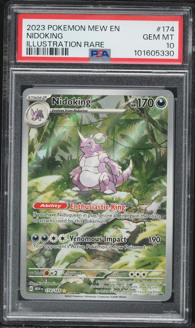 2023 #174 Nidoking PSA 10 Mew EN-151 Pokemon
