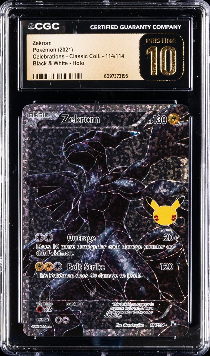 2021 #114 Full Art/Zekrom CGC 10 Pristine Celebrations Classic Collection Pokemon