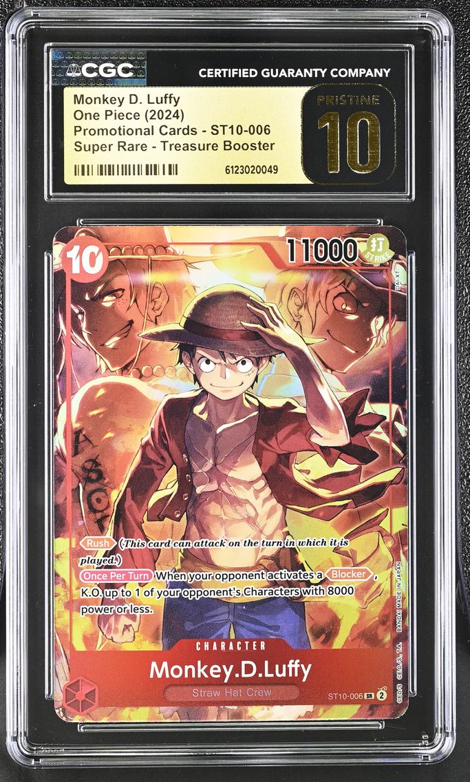 2024 #ST10-006 Monkey D. Luffy SR Treasure Booster CGC 10 Pristine Promotional Cards - English