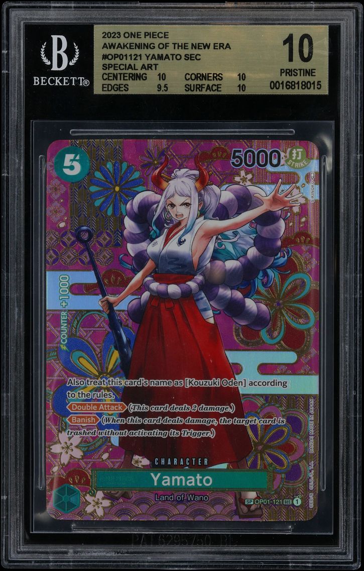 2023 #OP01121 Yamato ALT ART SP BGS 10 One Piece Card Game Awakening of the New Era