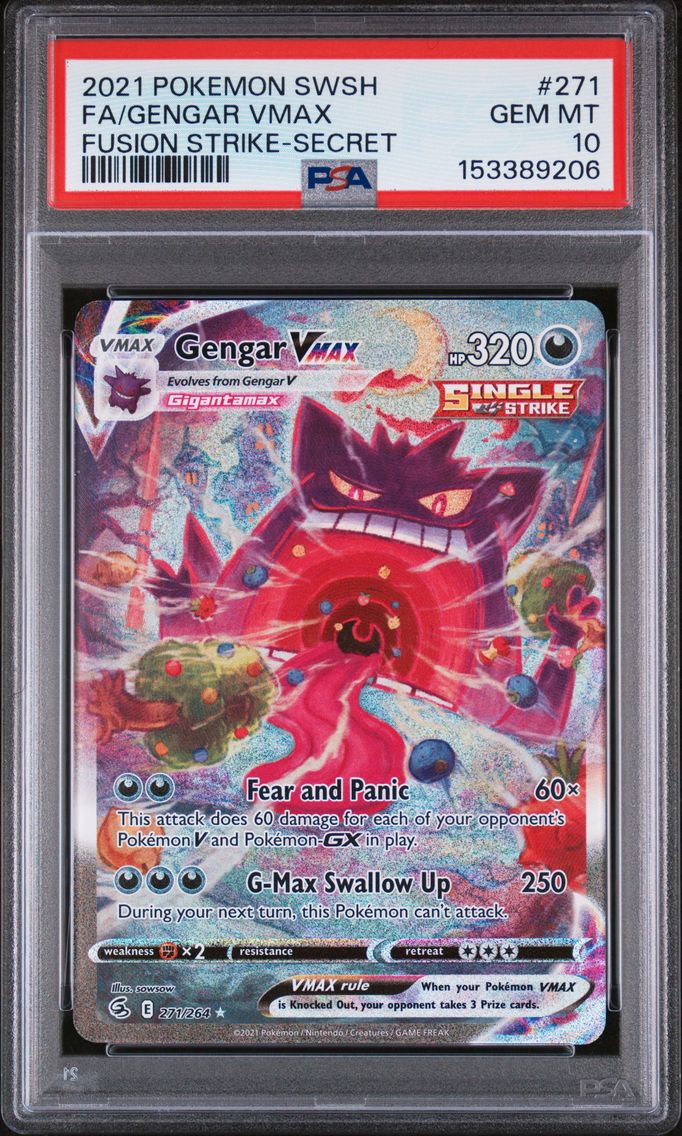 2021 #271 Full Art/Gengar Vmax PSA 10 Sword & Shield Fusion Strike