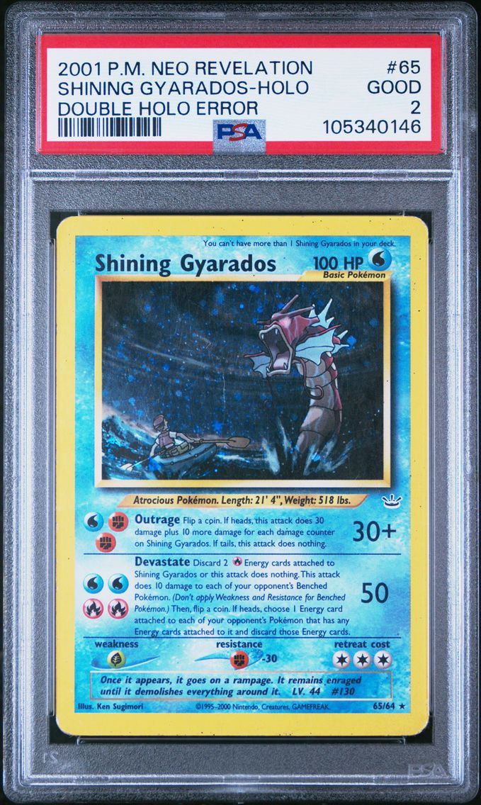 2001 #65 Shining Gyarados-Holo PSA 2 Neo Revelation Pokemon