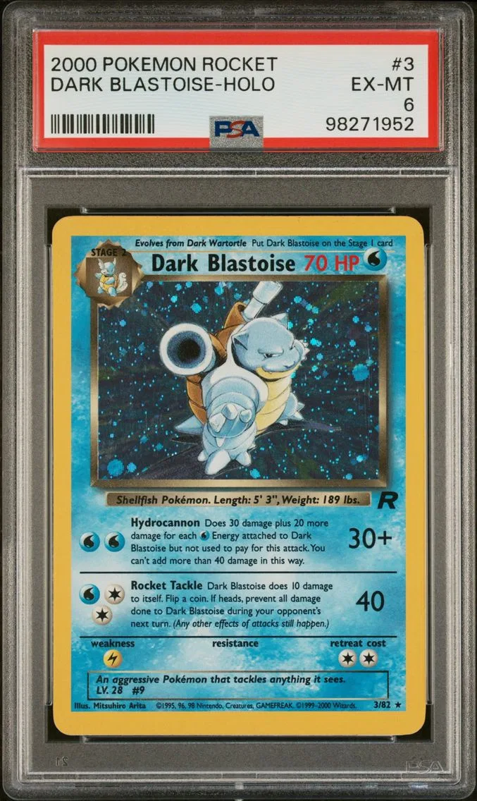 2000 #3 Dark Blastoise-Holo PSA 6 Rocket