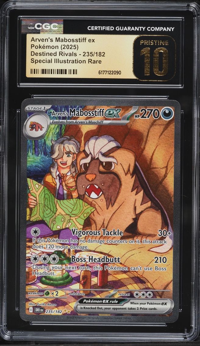 2025 Pokemon Scarlet & Violet Destined Rivals SIR Arven's Mabosstiff EX #235 CGC 10 PRISTINE