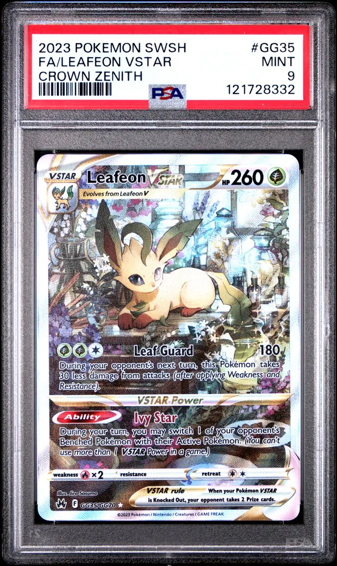 2023 #GG35 Full Art/Leafeon Vstar PSA 9 Sword and Shield Crown Zenith Pokemon