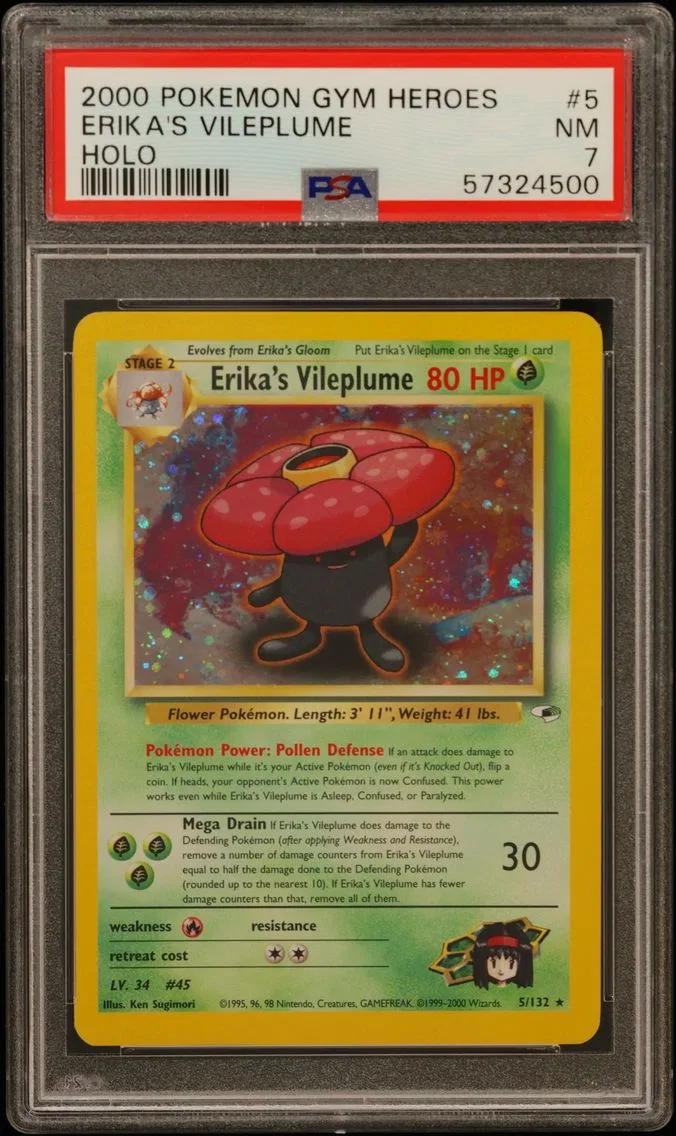 2000 #5 Erika's Vileplume PSA 7 Gym Heroes