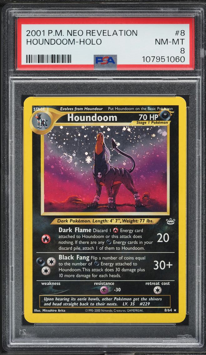 2001 #8 Houndoom-Holo PSA 8 Neo Revelation Pokemon