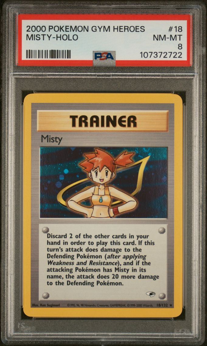 2000 #18 Misty-Holo PSA 8 Gym Heroes Pokemon