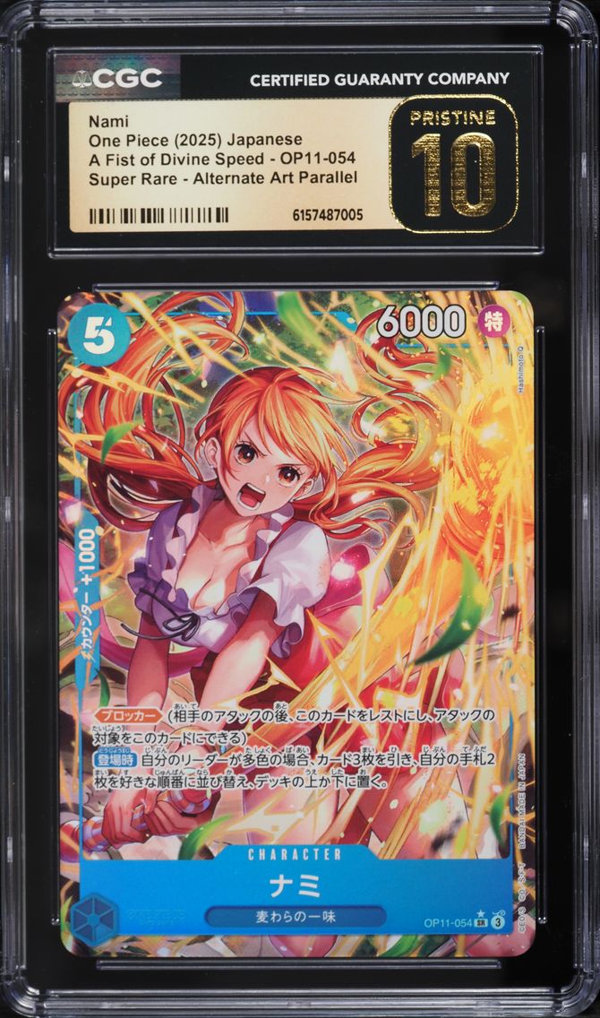 2025 #OP11-054 Alt Art Nami CGC 10 PRISTINE A Fist Of Divine Speed One Piece