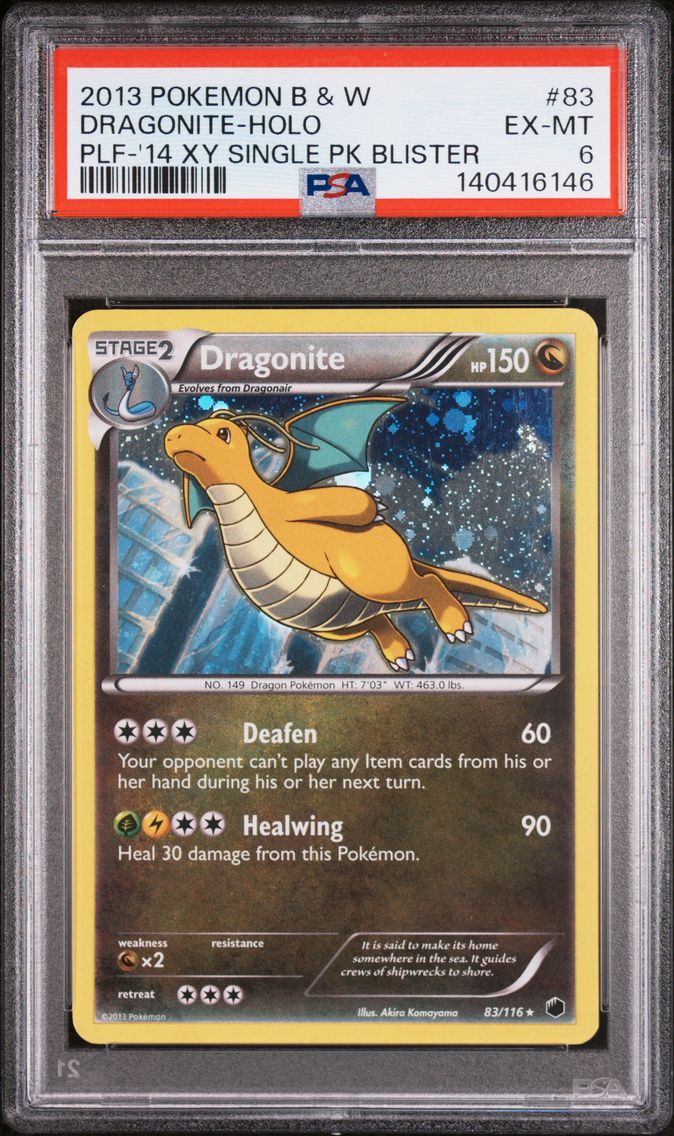2013 #83 Dragonite-Holo PSA 6 Black & White Plasma Freeze Pokemon