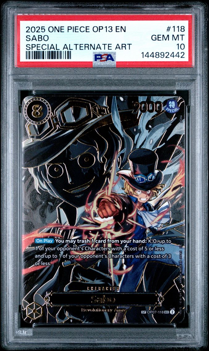 2025 #118 Sabo PSA 10 One Piece OP13-Carrying on His Will