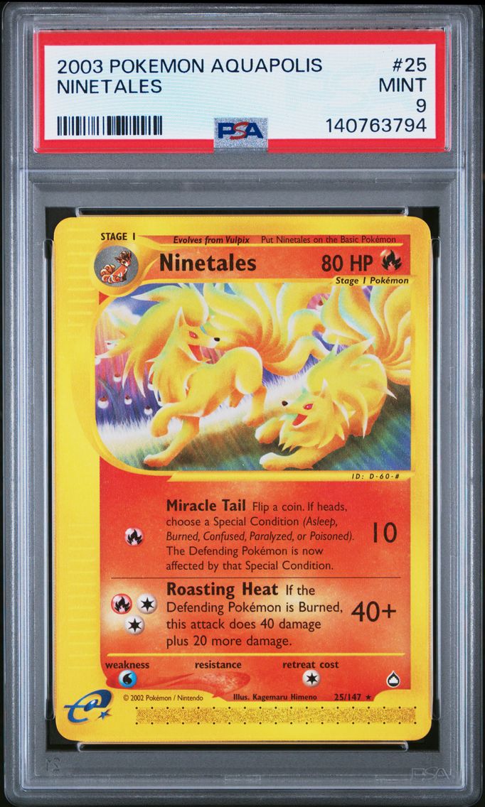 2003 #25 Ninetales PSA 9 Aquapolis
