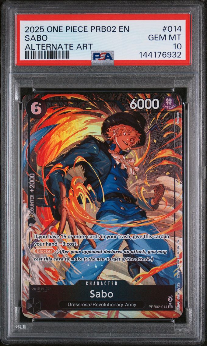 2025 #014 Sabo PSA 10 One Piece PRB02-Premium Booster -One Piece Card the Best- Vol.2
