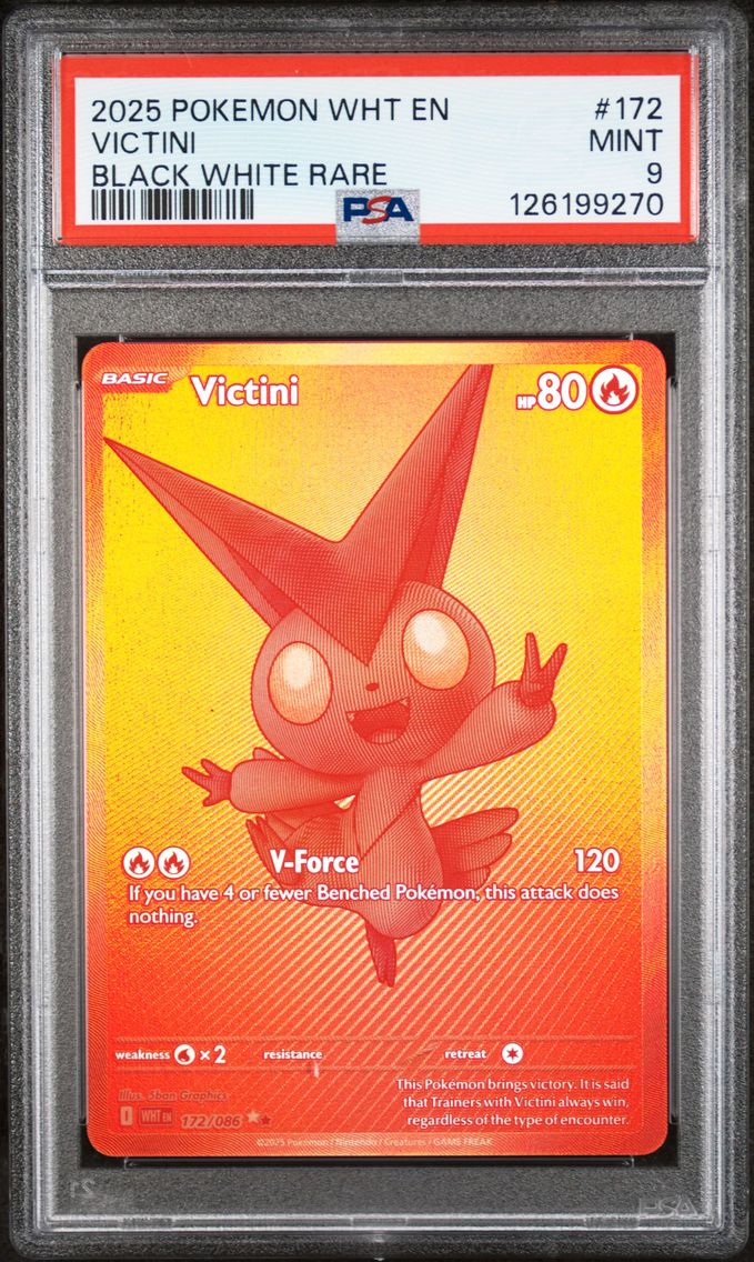 2025 #172 Victini PSA 9 Wht EN-White Flare Pokemon