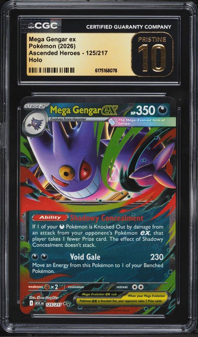 2026 Pokemon Mega Evolution Ascended Heroes Holo Mega Gengar ex #125 CGC 10 PRISTINE