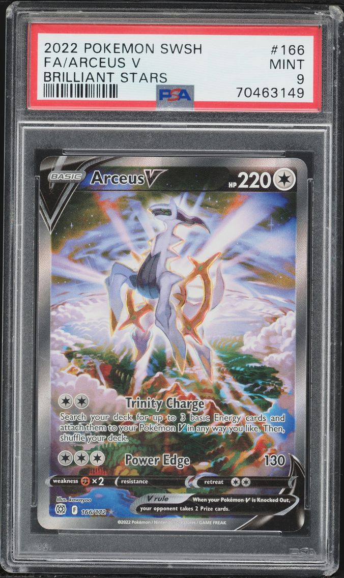 2022 #166 Full Art/Arceus V PSA 9 Sword & Shield Brilliant Stars Pokemon