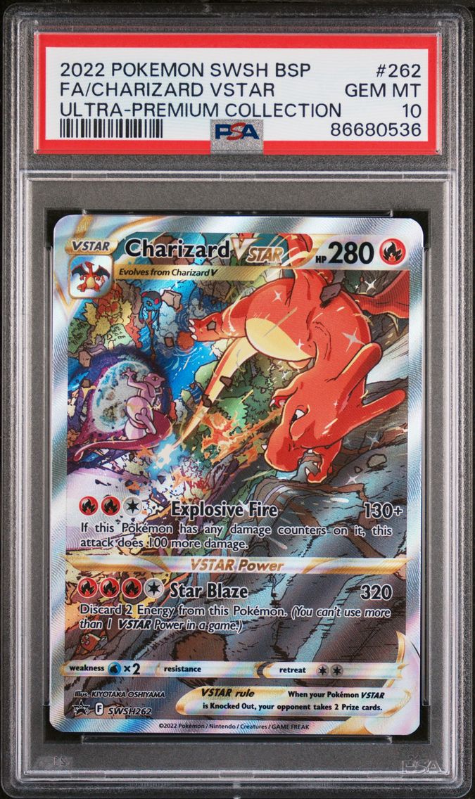 2022 #262 Full Art/Charizard Vstar PSA 10 Swsh Black Star Promo Pokemon