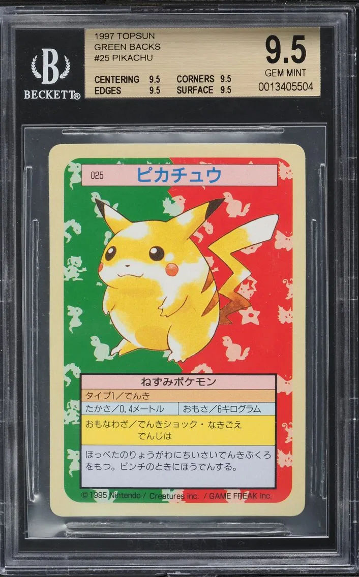 1997 #25 Pikachu BGS 9.5 Japanese Topsun Pokemon
