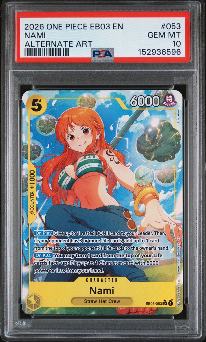 2026 #053 Nami PSA 10 One Piece EB03-Extra Booster -One Piece Heroines Edition-