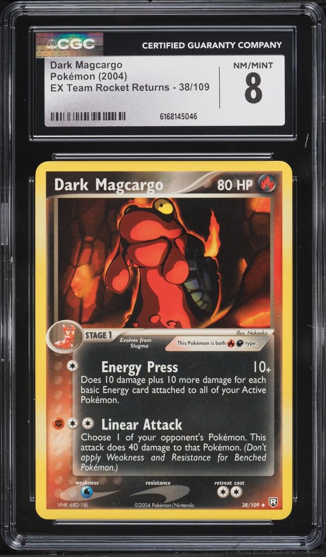 2004 Pokemon Ex Team Rocket Returns Dark Magcargo #38 CGC 8 NM-MT