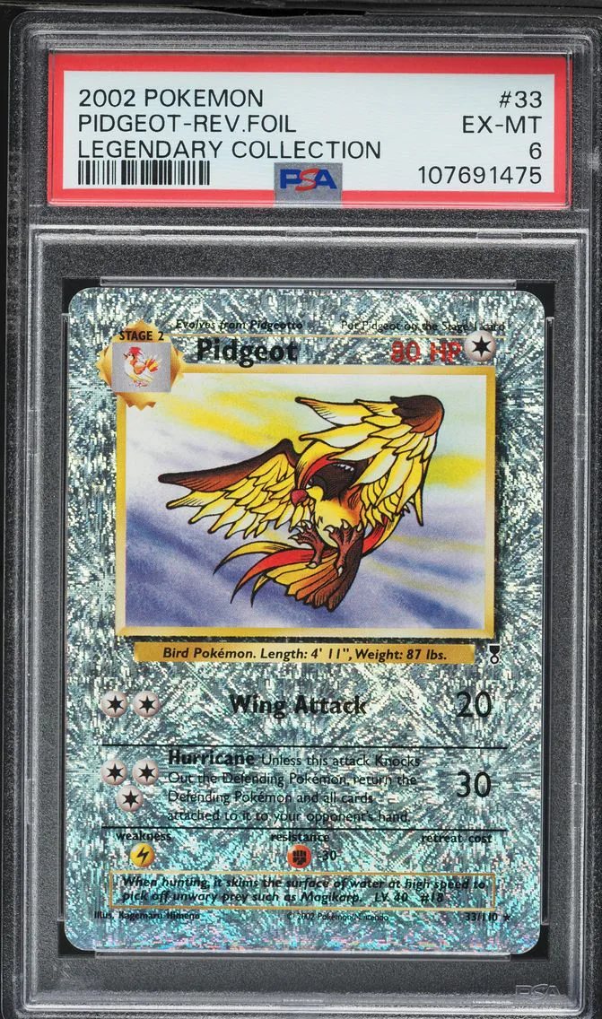 2002 #33 Pidgeot-Reverse Foil PSA 6 Legendary Collection Pokemon
