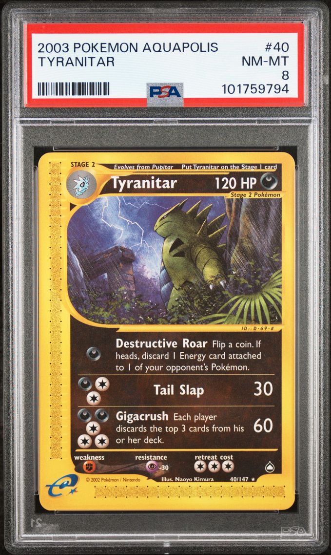 2003 #40 Tyranitar PSA 8 Aquapolis Pokemon