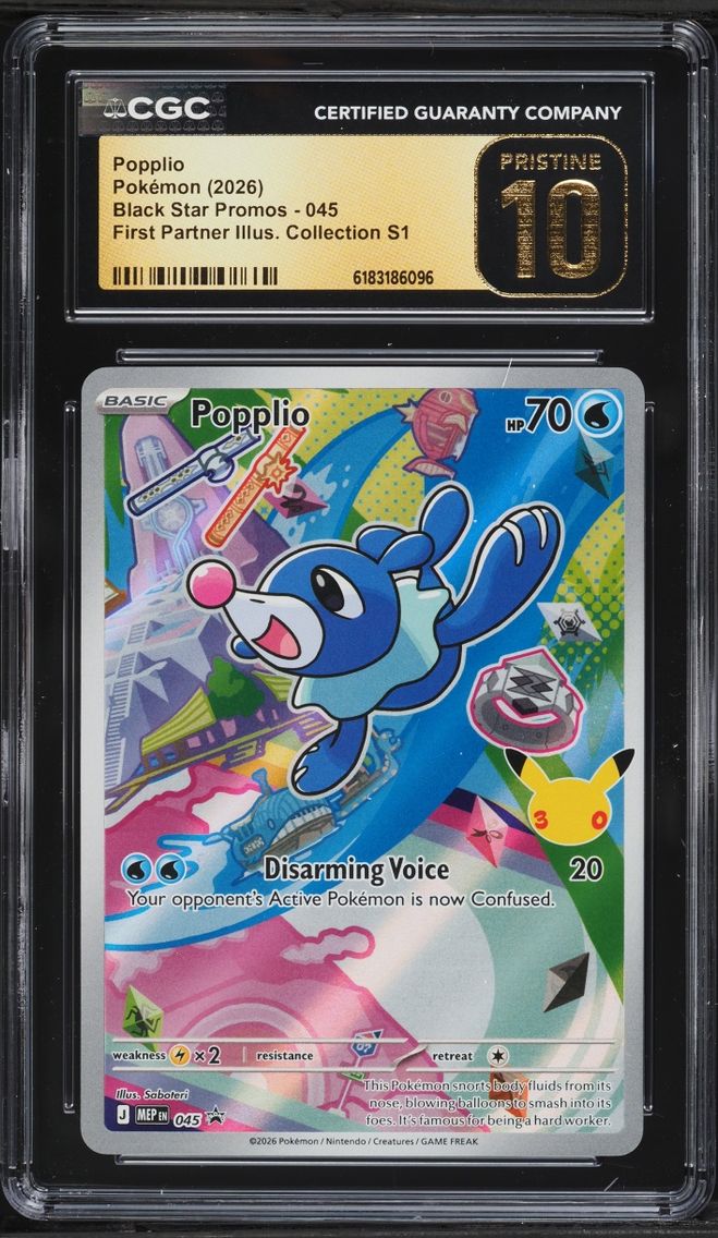 2026 #45 Popplio CGC 10 Pokemon Mega Promo First Partner Illustration Full Art