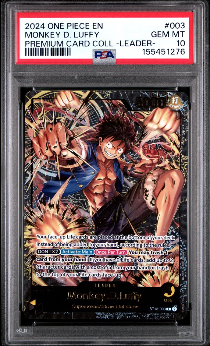 2024 #003 Monkey D. Luffy PSA 10 One Piece Premium Card Collection -Leader Collection-