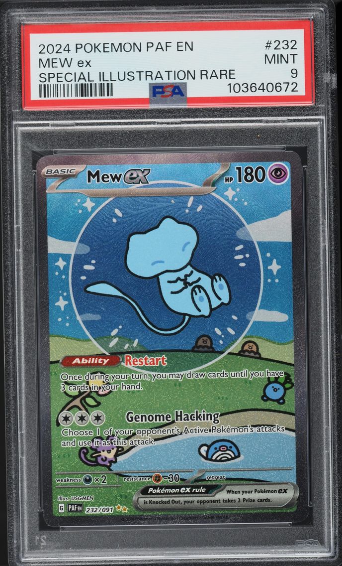 2024 #232 SCARLET & VIOLET PALDEAN FATES SIR SHINY MEW EX PSA 9 POKEMON