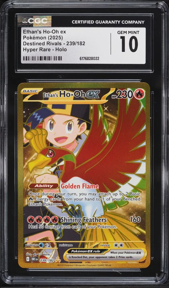 2025 Pokemon Scarlet & Violet Destined Rivals Gold Rare Ethan's Ho-Oh EX #239 CGC 10 GEM MINT