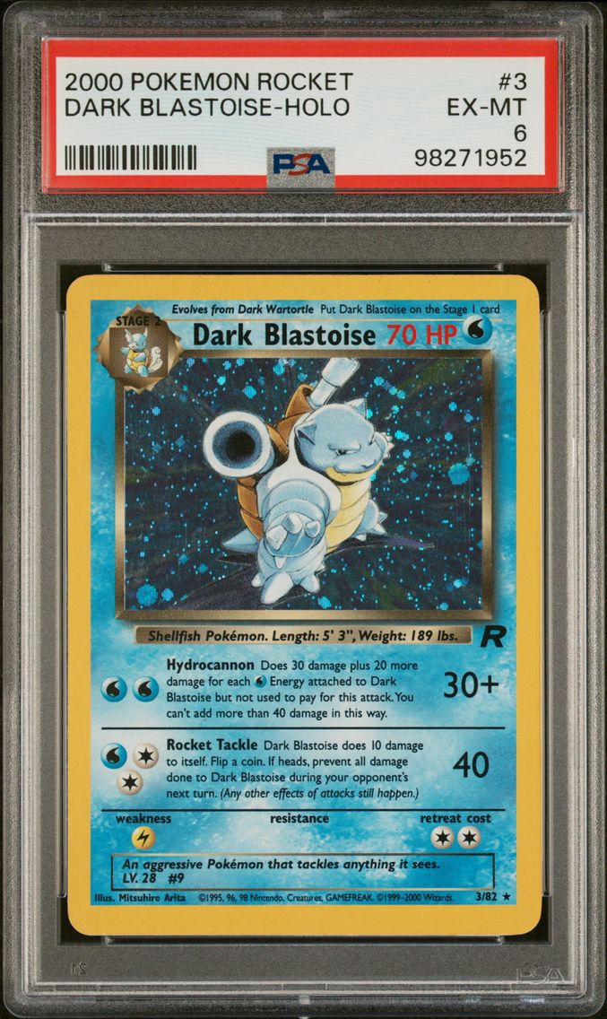 2000 #3 Dark Blastoise-Holo PSA 6 Rocket