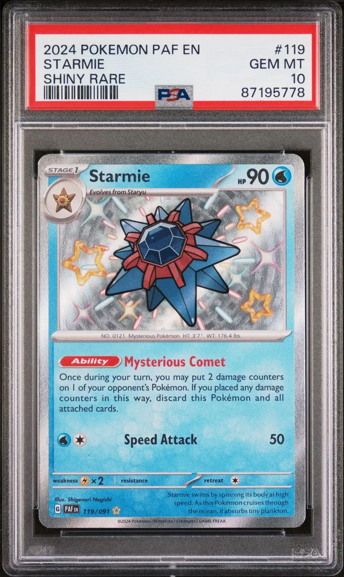2024 #119 Starmie PSA 10 Paf EN-Paldean Fates
